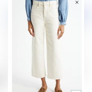 Crosbie High Waist Crop Wide Leg Jeans nwot size 25 ecru